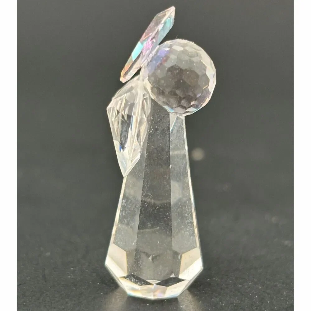 Faceted Crystal Angel Figurine Collectible Miniature Celestial Religious